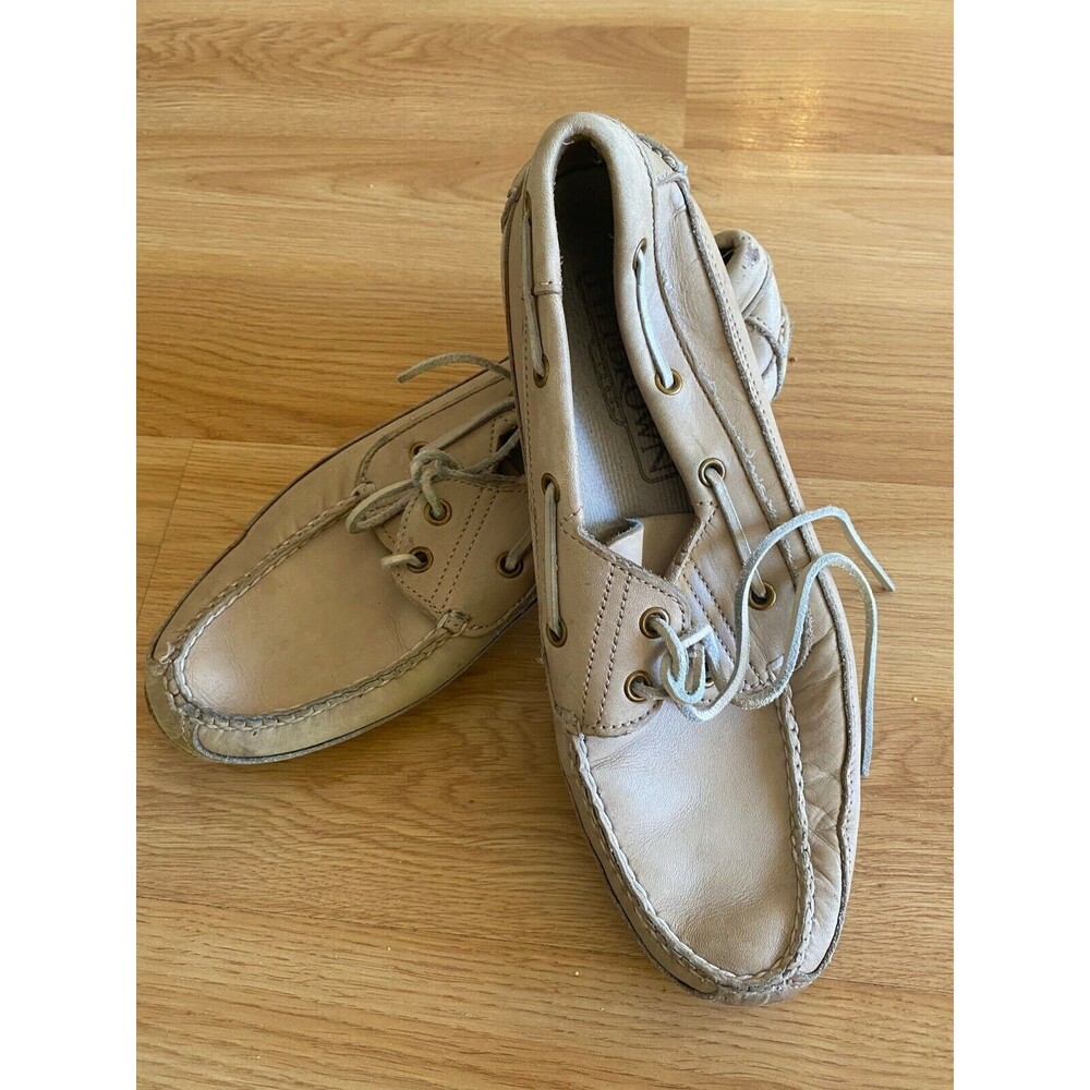 HH Brown Leather upper Men's 9 1/2  Tie up Loafer Moccasins